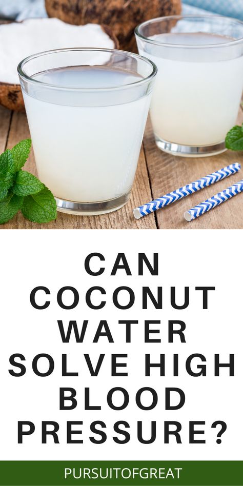 Should a high blood pressure diet include coconut water? Coconut water has great benefits for your health, but does science show it should be part of a high blood pressure diet? The list of coconut water benefits in terms of being healthy and eating healthy is long, but what does the science say about its ability to potentially help lower blood pressure? Click the pin to learn more! Here's to your healthy eating! Food That Lowers Blood Pressure, Herbal Remedies For High Blood Pressure, High Bp Diet, How To Lower Blood Pressure, High Blood Pressure Remedies Lowering, Diet To Lower Blood Pressure, Diet For High Blood Pressure, High Blood Pressure Diet Plan, Blood Pressure Lowering Foods