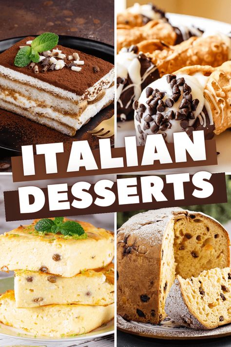 Looking for the perfect Italian dessert? From tiramisu to authentic gelato, here are some of our favorite desserts from Italy. Authentic Italian Desserts, Italian Desserts Easy, Best Christmas Desserts, Italian Recipes Dessert, Italian Pastries, Italian Cake, Italian Dessert, Sicilian Recipes, Desserts Menu