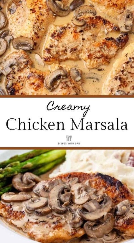 Pan Fried Chicken Cutlets, Mushroom Meals, Creamy Chicken Marsala, Easy Creamy Chicken, Beef Burgundy, Pan Fried Chicken Breast, Chicken Lombardy Recipes, Chicken Marsala Easy, Italian Feast