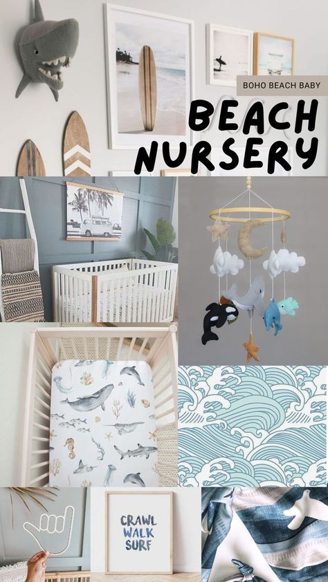 Beach Baby Rooms, Ocean Baby Rooms, Ocean Room Decor, Ocean Nursery Decor, Ocean Themed Nursery, Beach Nursery, Boy Nursery Themes, Sea Nursery, Baby Nursery Inspiration