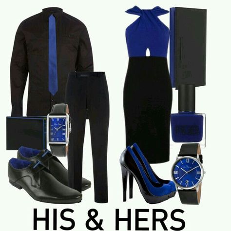 Black and Royal Blue Couples Outfits Classy, Matching Couple Outfits Summer, Couples Matching Outfits Swag, Couple Matching Outfits, Couple Fits, Couples Outfit, Look Formal, Cute Couple Outfits, Matching Outfit