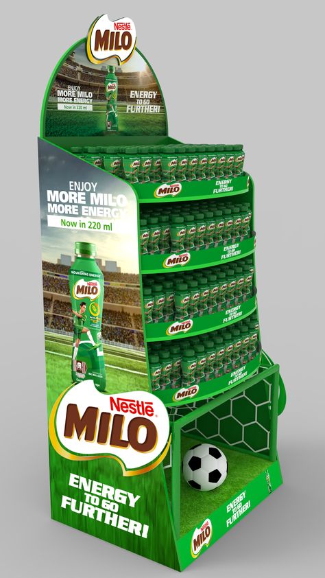 Milo Gondola Gondola Design, Pos Display, Publicidad Creativa, Football Themes, Paper Toy, Display Shelf, Display Design, Deck Design, Display Shelves