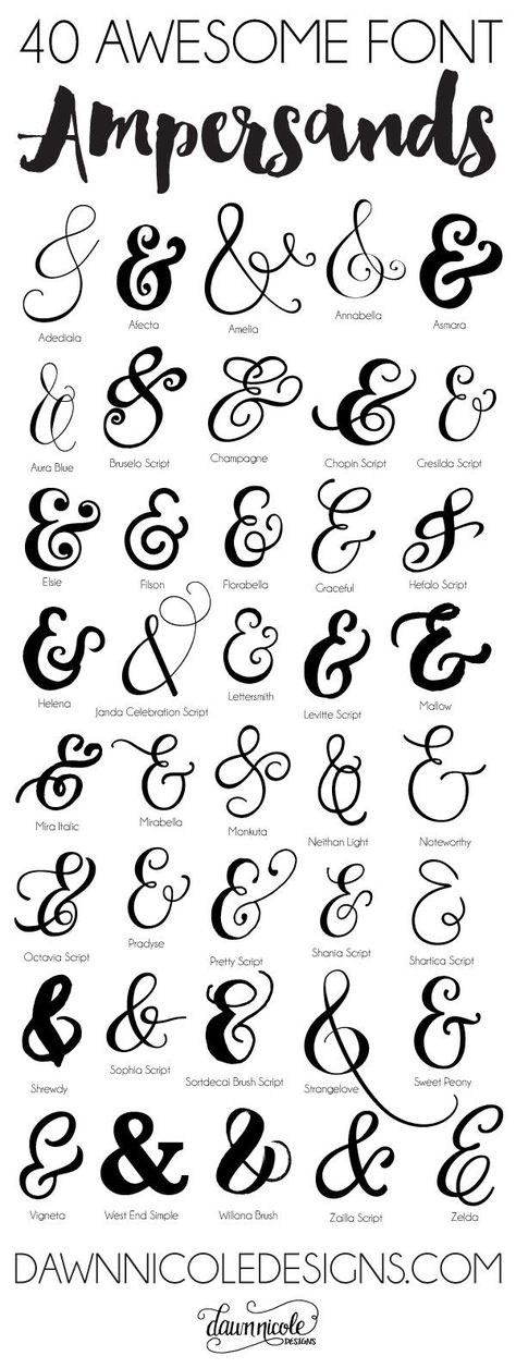 40 Awesome Font Ampersands Numbers Tattoo, Alfabet Font, Tattoo Painting, Fun Fonts, Hand Lettering Fonts, Fonts Lettering, Creative Lettering, Calligraphy Alphabet, Lettering Styles