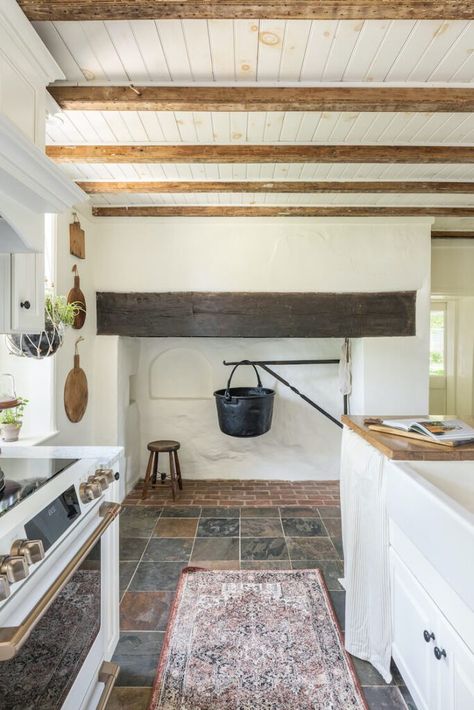 1700s House Renovation, Old Farmhouse Restoration, Restoring Old Farmhouse, Restore Farmhouse, Historical Homes Interior, Historic Home Kitchen, Old Farmhouse Aesthetic, Victorian Farmhouse Kitchen, Historical Farmhouse