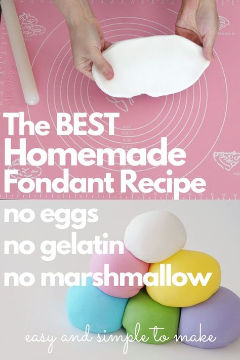 Fondant That Tastes Good, Fondant Recipes Easy Homemade, Home Made Fondant Recipe Simple, How To Make Homemade Fondant, How To Make Fondant Icing Recipes, Make Fondant Recipe, White Chocolate Fondant, Making Fondant Recipe, Diy Cake Fondant