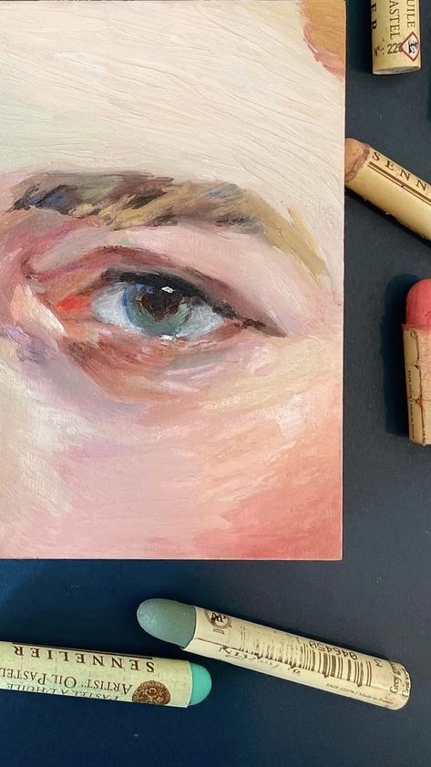 Oil Pastel Sennelier, Oil Pastel Painting Aesthetic, Oilpastel Ideas, Oil Pestal Drawing, How To Use Oil Pastels, Oil Pastel Aesthetic, Oil Pastel Art Portrait, Oil Pastel Art Aesthetic, Oil Pastel Art Ideas Inspiration