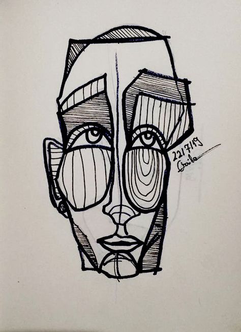 Faces Drawing Abstract, Thinking Face Drawing, Abstract Art People, Thinking Sketch, Design City, Weird Drawings, Gcse Art Sketchbook, Tangle Art, Face Sketch