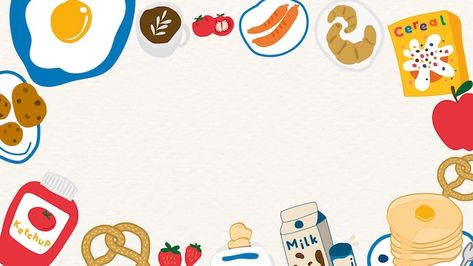 Free vector food doodle frame on a beige... | Free Vector #Freepik #freevector Food Wallpaper For Laptop, Food Ppt Background, Food Frame Background, Food Border, Bg Video, Food Frame, Food Background Wallpapers, Food Doodle, Food Doodles