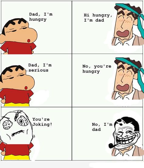 dad trolled shinchan Fun Puns, Minion Humour, Funny Cartoon Memes, Jokes Hilarious, Jokes Images, Funny Cartoons Jokes, Funny Jokes In Hindi, School Quotes Funny, School Jokes