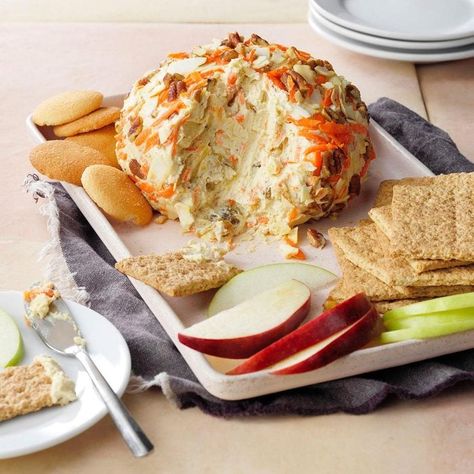 Carrot Cake Cheese Ball Cheese Ball Recipe, Ball Cake, Best Christmas Recipes, Cheese Ball Recipes, Easter Dinner, Cheese Ball, Taste Of Home, Vegetarian Cheese, Eat Dessert