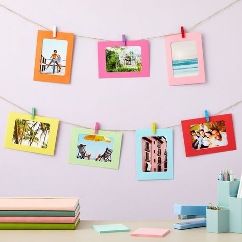 50 Pack Paper Picture Frames 4x6, DIY Cardboard Photo Hanging Display with Clips and Strings for Wall Decor (10 Colors) - Walmart.com Cardboard Picture Frames, Postcard Holder, Paper Picture Frames, Photo Hanging, Paper Picture, Encouraging Art, Picture Organization, Brown Picture Frames, Hanging Display