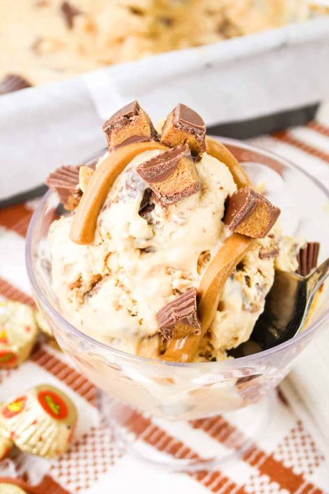 Indulge in the classic flavor combination of peanut butter and chocolate with this homemade Peanut Butter Cup Ice Cream! This recipe utilizes your Cuisinart ice cream maker to churn creamy peanut butter ice cream swirled with chopped peanut butter cups, creating a contrast of textures and flavors in every scoop. Peanut Butter Swirl Ice Cream, Frozen Casserole Recipes, Peanut Butter Cup Ice Cream, Swirl Ice Cream, Cup Ice Cream, Ice Cream Swirl, Cuisinart Ice Cream, Cuisinart Ice Cream Maker, Vegetable Bread