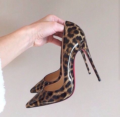 Red Bottoms Heels, Cheetah Print Heels, Red Bottom Heels, Pretty Heels, Very High Heels, Fashion Shoes Heels, Fancy Shoes, Girly Shoes, Stiletto Shoes