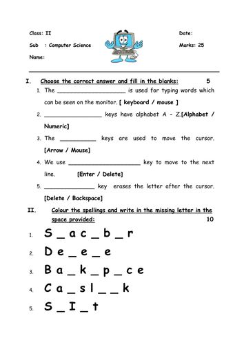 Keyboard---Worksheet.pdf Keyboard Worksheet, Computer Worksheet, Computer Science Lessons, Computer Lab Lessons, Technology Lesson, Keyboard Lessons, Teaching Computers, Computer Teacher, Computer Lessons