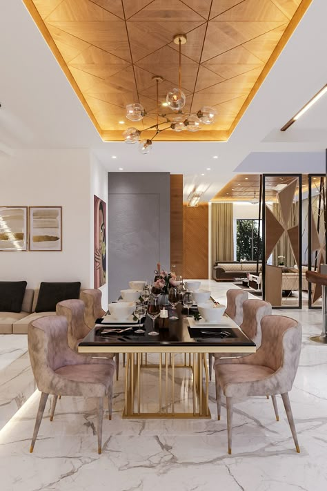 Kitchen And Dinning Ceiling Design, False Ceiling Dinning, Dining Fall Ceiling Designs, Dinning Hall False Ceiling Design, Dinning Wall Designs Luxury, Dining Ceiling Design Modern, Dining Hall False Ceiling Design, False Ceiling Dining Room, Dinning Ceiling Design