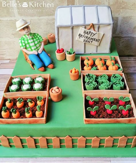 Gardening Cupcakes, Birthday Cake 27, Allotment Cake, Vegetable Garden Cake, Garden Theme Cake, Gardening Cake, Garden Birthday Cake, Garden Cupcakes, 70th Birthday Cake