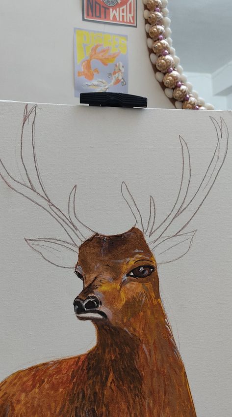 Reindeer painting Incomplete Painting, Quick Saves