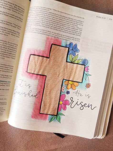 He Has Risen Bible Journaling, Bible Journaling Easter, He Is Risen Bible Journaling, Easter Bible Journaling Ideas, Easter Bible Journaling, Bible Bullet Journaling, God Drawings, Easter Scriptures, Bible Thoughts