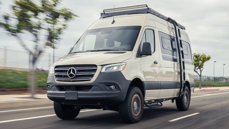 Camper Van Review: Sandy Vans’ "Vanhalla" Mercedes-Benz Sprinter Van Roof Racks, 4x4 Camper Van, Mercedes Sprinter Van, San Diego Shopping, Black Rhino Wheels, Sprinter Camper, Mercedes Benz Sprinter, Rv Ideas, Van For Sale