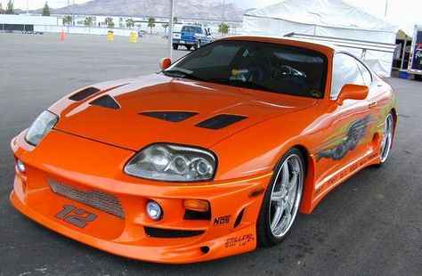 1994 Toyota Supra from The Fast and the Furious.Driven By:Paul Walker (Brian O'Conner). Auto Hyundai, Toyota Supra Turbo, Supra Mk4, Peugeot 306, Toyota Supra Mk4, Tv Cars, Import Cars, Tuner Cars, Cars Movie