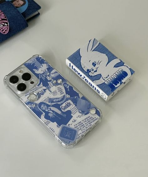 New Jeans Phone Case Ideas, New Jeans Phone Case, Newjeans Phone Case, Kpop Phone Cases, Blue Phone Case, Collage Phone Case, Clothing Haul, Pretty Phone Cases, Cases Diy