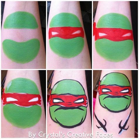 Ninja Turtle Cheek Art Face Painting Ninja Turtle Face Paint, Easy Face Painting Ideas, Easy Face Painting, Superhero Face Painting, Art Face Painting, Mime Face Paint, Face Painting Ideas, Face Painting For Boys, Cheek Art