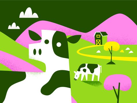 by Anna Hurley Milk Cow Illustration, Cow Illustration Design, Milk Illustration, German Chocolate Bars, Farm Illustration, Cow Icon, Cow Graphic, Cow Logo, Cow Illustration