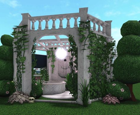 Bloxburg Realistic Front Yard, Bloxburg Wonderland, Plot Ideas Bloxburg, Whimsical Bloxburg House, Fantasy House Bloxburg, Bloxburg Italy Town, Pond Ideas Bloxburg, Castle House Bloxburg, Bloxburg Outside Garden Ideas