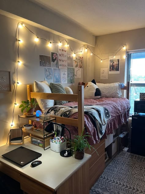 Mini Fridge Under Dorm Bed, College Dorm Clean Aesthetic, Dorm Double Room Ideas, Dorm Inspo Cozy Double, Dorm Room Layouts Double, Dorm Calendar, Dorm Room Designs Aesthetic, Double Dorm Room Ideas, Dorm Room Layout Double