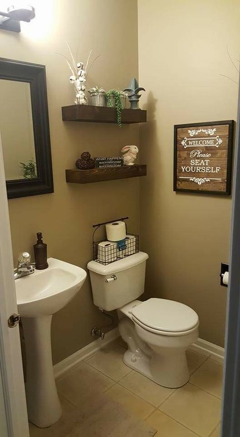 Rustic Farmhouse Bathroom, Guest Bathroom Decor, Restroom Decor, Casa Vintage, Bathroom Design Decor, Bathroom Redo, Trendy Bathroom, Farmhouse Bathroom Decor, Rustic Bathroom