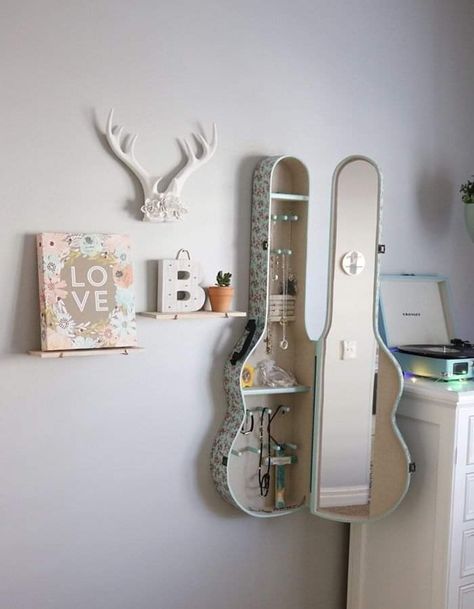 Modern Teen Bedrooms, Teen Bedroom Makeover, Teen Girl Room, Teen Girl Bedroom, Guitar Case, Dream Room Inspiration, Room Makeover Inspiration, Cute Room Decor