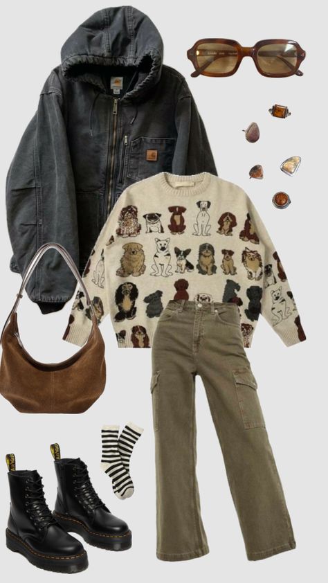 Artsy Outfit Winter, Artsy Clothing Aesthetic, Vintage Artsy Outfit, Artist Outfit Aesthetic, Artsy Outfit Aesthetic, Artsy Outfit Ideas, Closet Redo, Styles Clothes, Edgy Girls