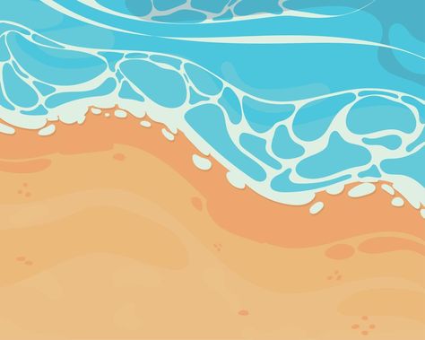 Sand Illustrations, Sea Top View, Ocean Vector, Beach Cleaning, Beach Cartoon, Illustration Beach, Beachy Art, Water Issues, Yearbook Ideas