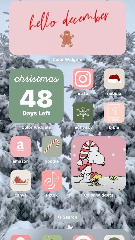 Ios Layout Christmas, Christmas Phone Home Screen, Winter Home Screen Ideas, Christmas Home Screen Layout, Christmas Phone Ideas, Christmas Ios 16 Wallpaper, Christmas Home Screen Ideas, Christmas Phone Layout, Christmas Ios Homescreen