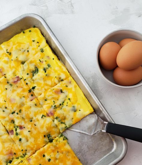 Sheet Pan Breakfast Egg Sandwich | Organic Valley Sheet Pan Eggs, Sheet Pan Breakfast, Eggs In Oven, Egg Sandwich Breakfast, Organic Valley, Breakfast Sandwich Recipes, Breakfast For A Crowd, Egg Sandwich, Egg Sandwiches