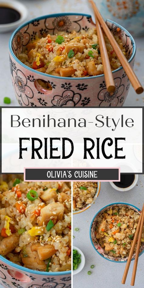 Benihana Recipes Copycat, Japanese Chicken Fried Rice Recipe, Benihana Copycat Recipes, Hibachi Chicken Fried Rice, Benihana Recipes, Teppanyaki Fried Rice, Hakka Fried Rice, Benihana Fried Rice Recipe Copycat, Bennihanna Fried Rice