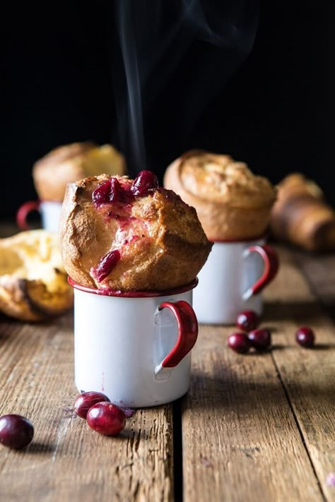 Perfect Popovers with Cranberry Butter | halfbakedharvest.com #bread #thanksgiving #cranberries #popovers #easyrecipes Thanksgiving Cranberries, Perfect Popovers, Bread Thanksgiving, Cranberry Butter, Popover Recipe, Half Baked Harvest Recipes, Christmas Side, Baking Journal, Leftover Cranberry Sauce