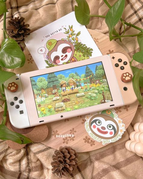 Gaming Switch Aesthetic, Switch Skin Aesthetic, Cozy Gamer Aesthetic Switch, Aesthetic Switch, Aesthetic Nintendo Switch, Switch Aesthetic, Switch Skins, Nintendo Switch Animal Crossing, Cozy Gamer