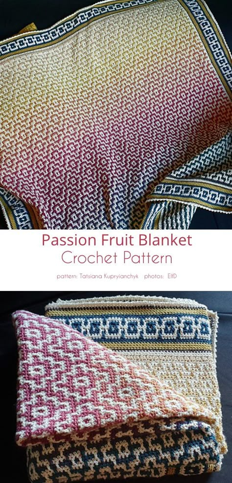 Mosaic Blanket Free Crochet Patterns Motifs Afghans, Mosaic Blanket, Mosaic Crochet Patterns, Crochet Mosaic, Confection Au Crochet, Crochet Blanket Afghan, Crocheted Blankets, Mosaic Crochet, Tapestry Crochet Patterns