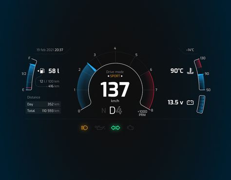 Dashboard on Behance Dashboard Interface Design, Motorcycle Dashboard Design, Training Dashboard, Fitness Dashboard, Car Dashboard Design, Car Ux Design, Retro Car Dashboard, Car App, Electric Car Concept