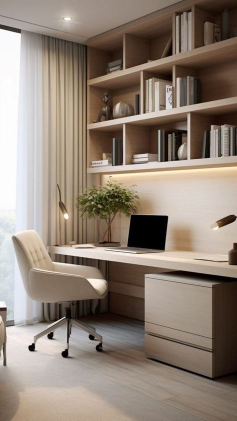 Dual Monitor Office Setup, Study Ideas Room, Office Reading Room Ideas, Moody Desk Setup, Office Lounge Room, Home Office Minimalista, Office Room Design, Home Study Rooms, Modern Home Offices