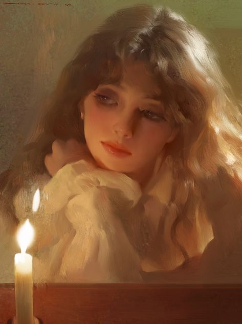 ArtStation - Gril, Xintong Chen Pretty Art Styles Drawing, Portrait Painting Reference, Pretty Digital Art, Girl Digital Art, Aesthetic Digital Art, Digital Art Portrait, Portrait Digital Art, Beautiful Digital Art, Arte Peculiar