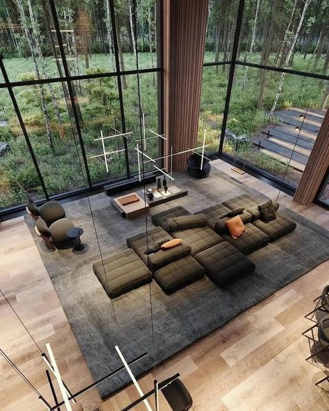 40 Large Living Room Ideas That Make Great Use Of Space Billionaire Homes, Casas The Sims 4, Design Room, Luxury Homes Dream Houses, Dream House Interior, Design Living Room, Villa Design, A Living Room, Large Living Room