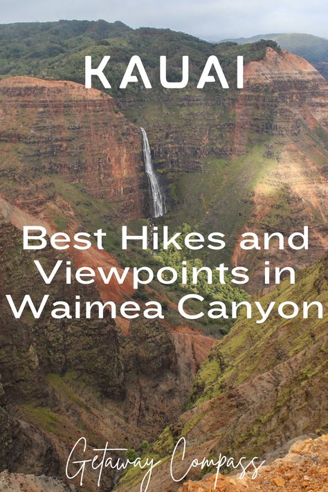 Waimea Canyon is one of the best things to see in Kauai. Don't miss these top hikes and viewpoints to fully explore the beauty of Waimea Canyon. Hawaii Hiking, Oahu Hikes, Hawaii Hikes, Hawaii Adventures, Oahu Travel, Napali Coast, Hawaii Travel Guide, Waimea Canyon, Hawaii Oahu