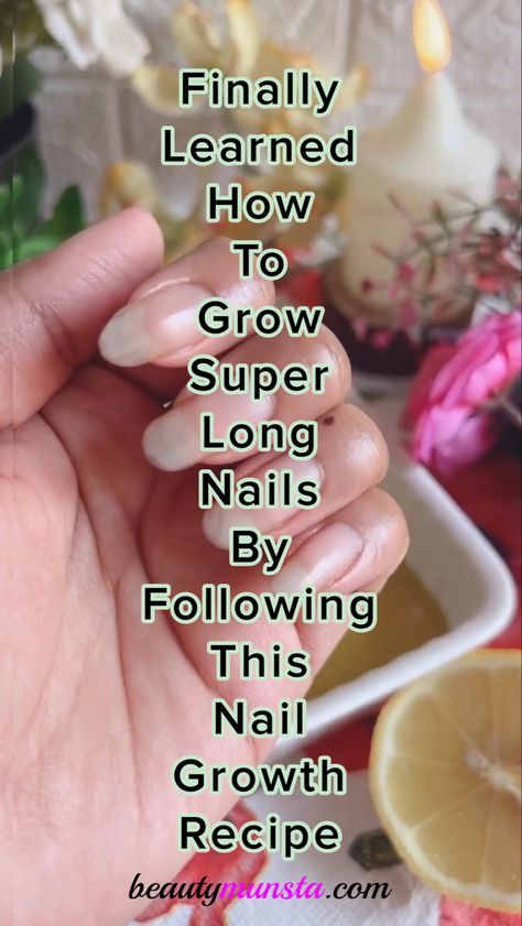 This is my trick to growing long nails super fast. Many people have tried this nail strengthening and lengthening remedy and it really works so try it right now! Nail Growth Remedies, Long Strong Nails, Make Nails Grow, Grow Long Nails, Nail Strengthening, Nail Growth Tips, Diy Beauty Treatments, Weak Nails, Nail Care Tips