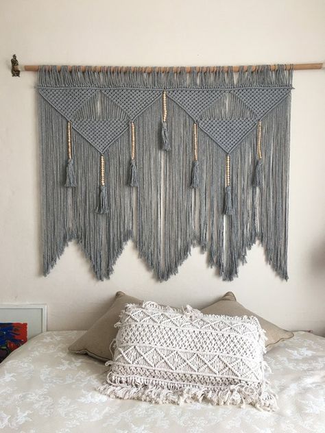 Metal Wall Hooks, Art Macramé, Macrame Wall Hanger, Target Home, Macrame Headboard, Large Wall Hanging, Macrame Curtain, European Home Decor, Deco Originale