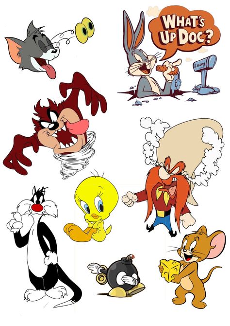 Looney Tunes Characters Classic Cartoons, Flash Drawing, Warner Bros Cartoons, Sylvester The Cat, Chucky Doll, Paint Rocks, Nickelodeon Cartoons, Classic Cartoon Characters, Cartoon Wall