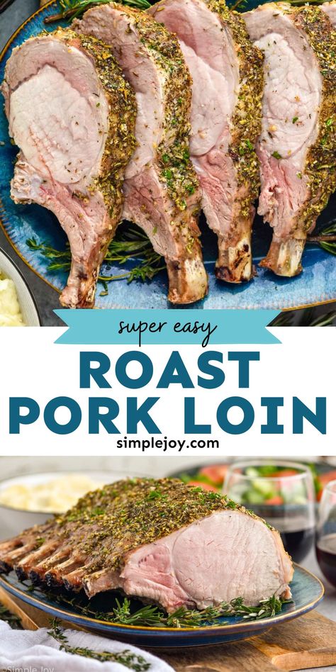 Simple Easter Dinner, Center Cut Pork Roast, Pork Roast Recipes Oven, Ideas For Thanksgiving Dinner, Bone In Pork Roast, Easter Menu Ideas, Pork Loin Oven, Romantic Date Night At Home, Thanksgiving Food Ideas