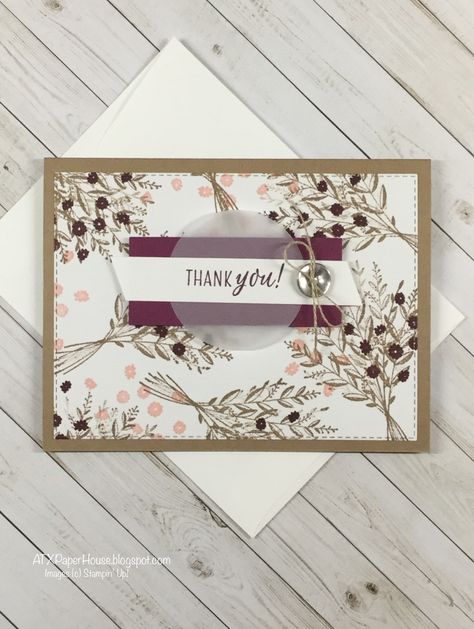 Say "Thank You" with this lovely, handmade card featuring the "Wish You Well" stamp set from Stampin' Up! Acetate Cards, New Things To Try, Wish You Well, Crumb Cake, Blank Space, Get Well Cards, Tiny Flowers, Card Layout, Powder Pink