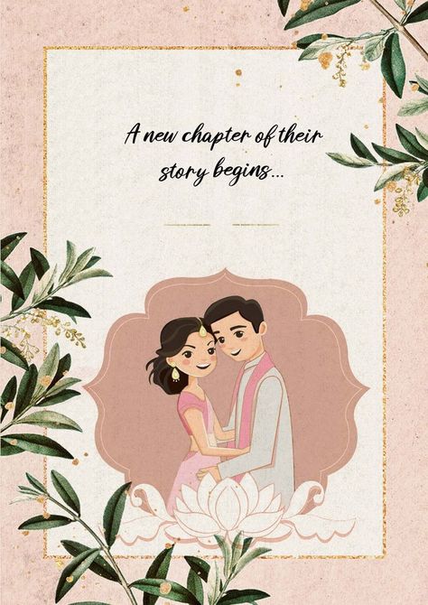 Nikkah Illustration Cards, Happy Anniversary Template Design, Engagement Invitation Quotes, Engagement Invitation Cards Creative, Engagement Digital Invitation, Indian Engagement Invitation, Engagement Invitation Card Design, Engagement Card Design, Couple Illustrations